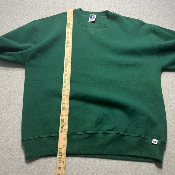 Vintage Russell Athletic Sweatshirt Mens Large Green Crewneck Pullover Solid - Picture 9 of 9